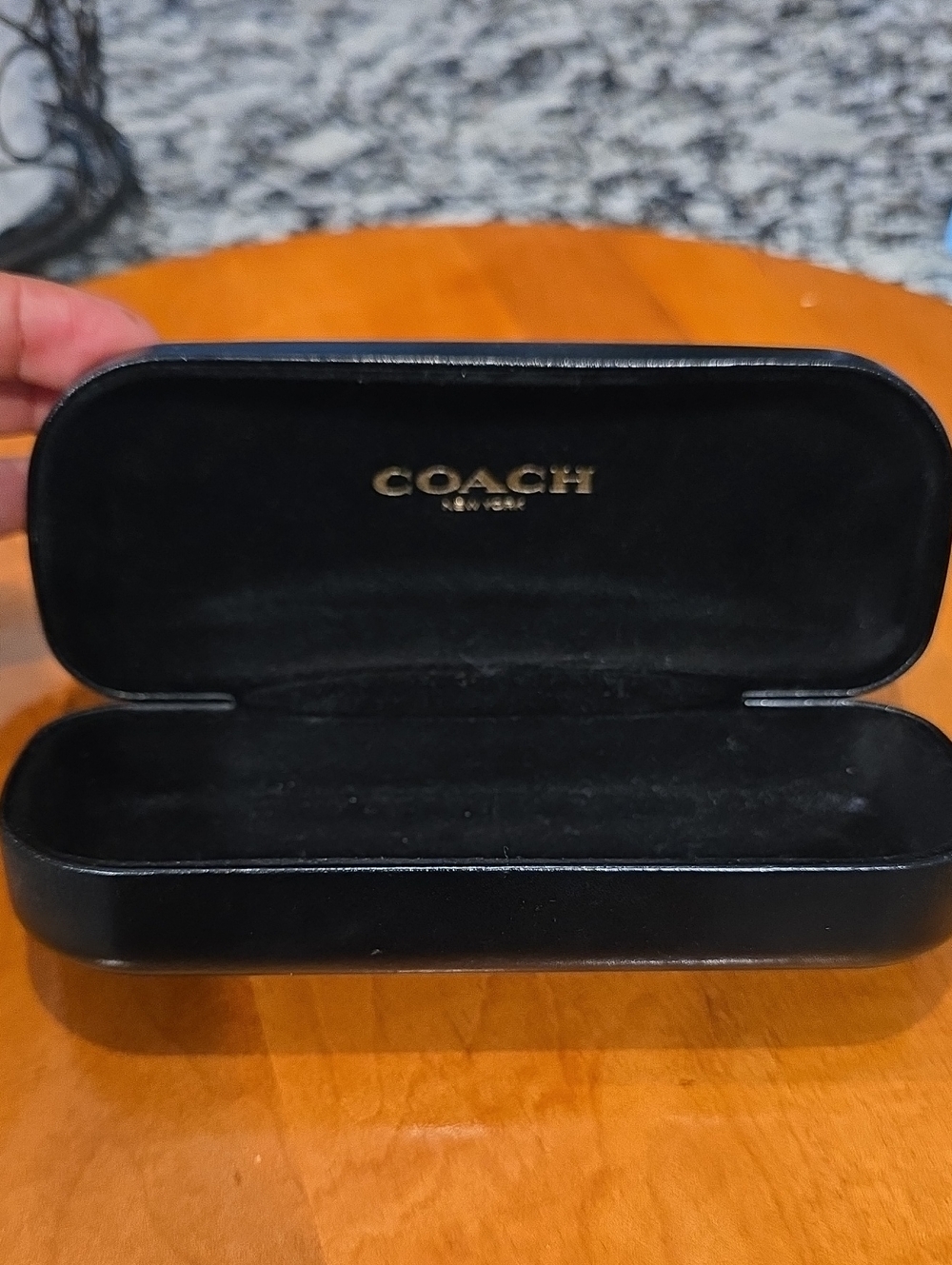 Coach Black Sunglasses Case with Gold Logo Interior